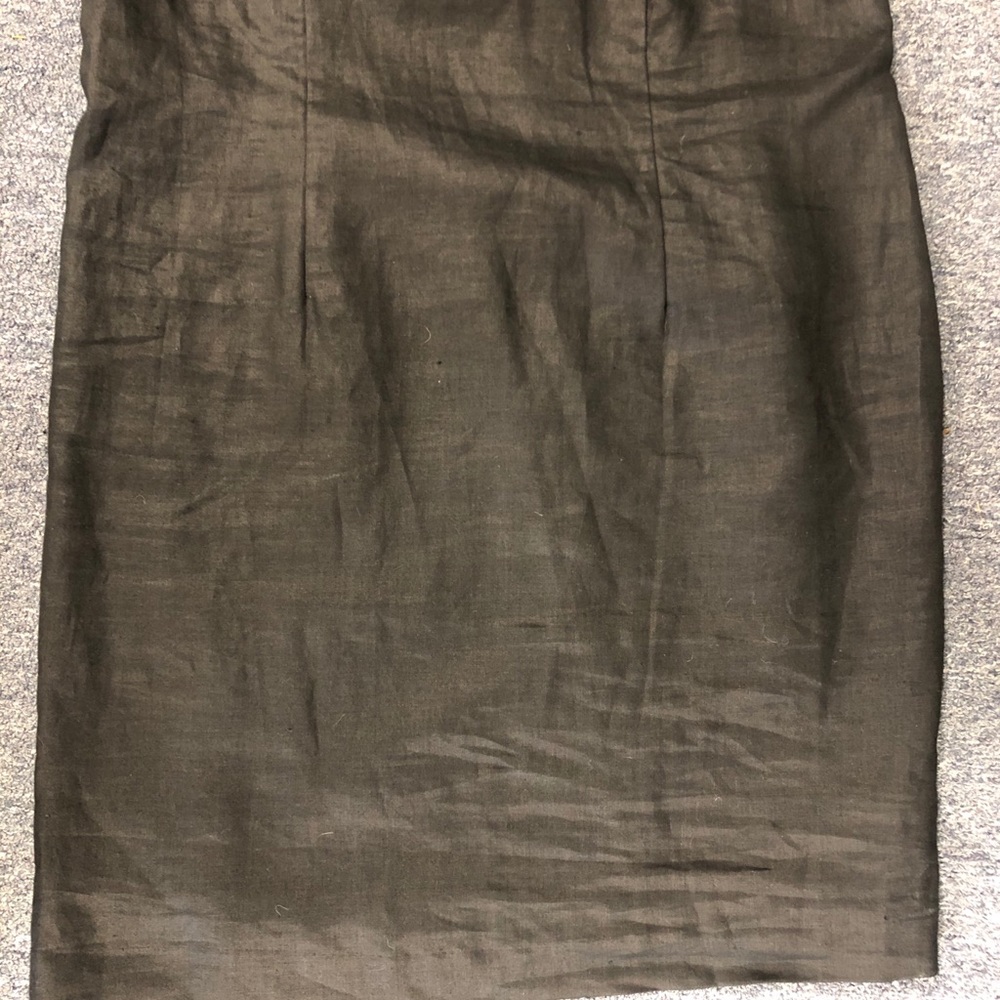 KIM ROGERS BLACK LINEN SHEATH DRESS RUFFLE 16 - Picture 3 of 5